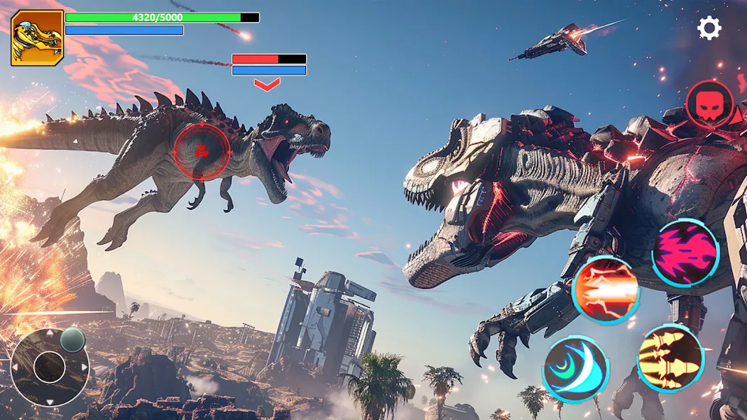 Mech War: Jurassic Dinosaur (Мех Батл) [МОД: Много монет, Открытые уровни и Мега MOD] Screenshot 2