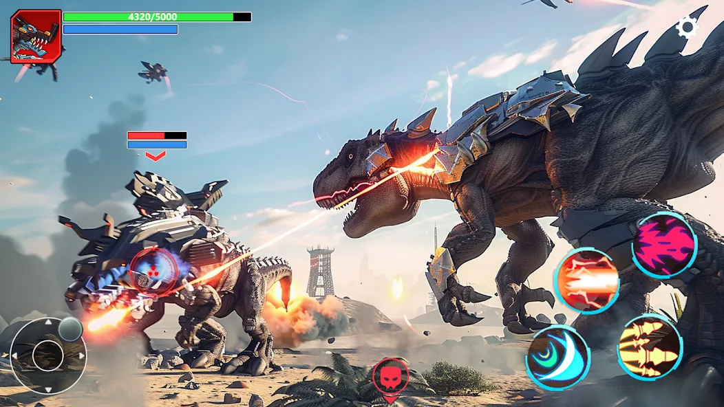 Mech War: Jurassic Dinosaur (Мех Батл) [МОД: Много монет, Открытые уровни и Мега MOD] Screenshot 3