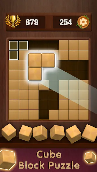 Wooden Cube Block Puzzle (Деревянный кубик головоломка) [МОД: Много денег, Монет и Все открыто] Screenshot 4