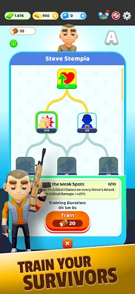 Survivor Idle Run: Z-RPG [МОД: Бесконечные деньги, Монеты и Мега MOD] Screenshot 4