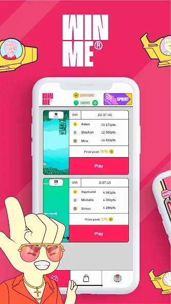 Win Me (Вин Ми) [МОД: Много денег, Монет и Все открыто] Screenshot 1