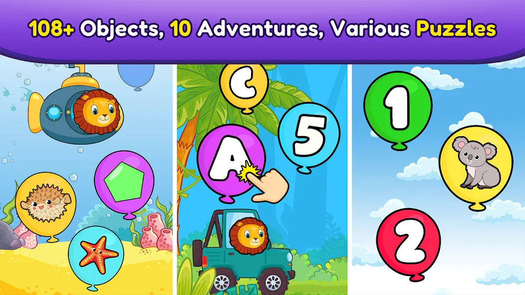 Balloon Pop Kids Learning Game [МОД: Все открыто, Дополнительные деньги и Меню MOD] Screenshot 5