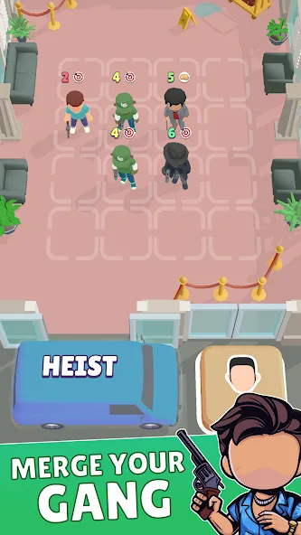 Merge Gangster Heist vs Police (Мердж Гангстер Хейст) [МОД: Деньги, Монеты и Меню MOD] Screenshot 1