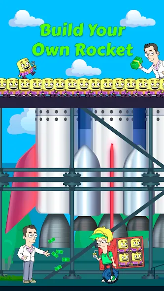 Idle Rocket Tycoon (Айдл Рокет Тайкун) [МОД: Меню, Бесконечные монеты и Открытые уровни] Screenshot 1