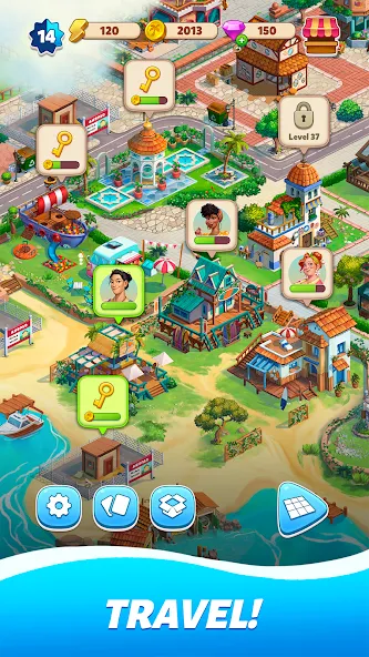 Travel Town - Merge Adventure (Трэвел Таун) [МОД: Все открыто, Дополнительные деньги и Меню MOD] Screenshot 4