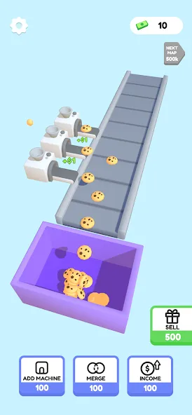 Dessert Factory Idle (Дизерт Фактори Айдл) [МОД: Меню, Бесконечные монеты и Открытые уровни] Screenshot 1