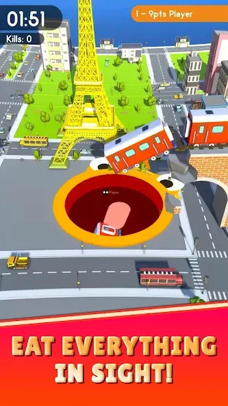 Hole.io [МОД: Бесконечные деньги, Монеты и Мега MOD] Screenshot 1