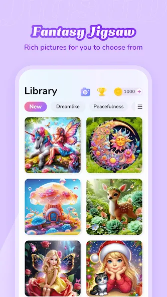 Fantasy Jigsaw - HD Puzzle (Фэнтези Пазл) [МОД: Меню, Бесконечные монеты и Открытые уровни] Screenshot 3