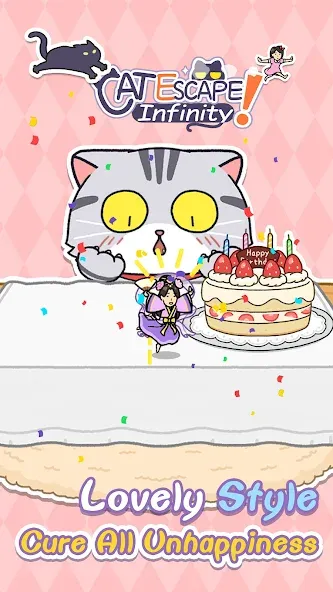 Cat Escape! Infinity！ [МОД: Много денег, Монет и Все открыто] Screenshot 1