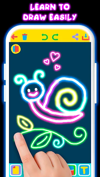 Drawing For Kids - Glow Draw [МОД: Деньги, Монеты и Меню MOD] Screenshot 3