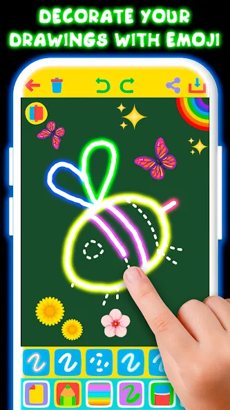 Drawing For Kids - Glow Draw [МОД: Деньги, Монеты и Меню MOD] Screenshot 5