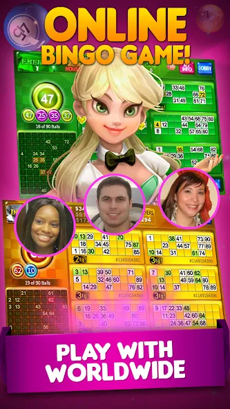 Bingo 90 Live : Vegas Slots (Бинго 90 Лайв) [МОД: Все открыто, Дополнительные деньги и Меню MOD] Screenshot 2