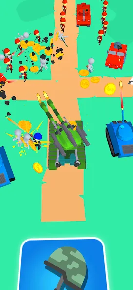 Tank Commander: Army Survival (Танк Коммандер) [МОД: Меню, Бесконечные монеты и Открытые уровни] Screenshot 1