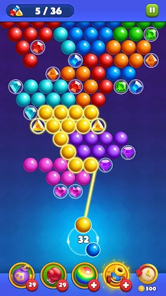 Bubble Shooter Royal Pop [МОД: Все открыто, Дополнительные деньги и Меню MOD] Screenshot 5