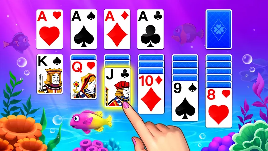 Solitaire Ocean [МОД: Много денег, Монет и Все открыто] Screenshot 3