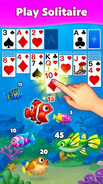 Solitaire Fish [МОД: Все открыто, Дополнительные деньги и Меню MOD] Screenshot 1