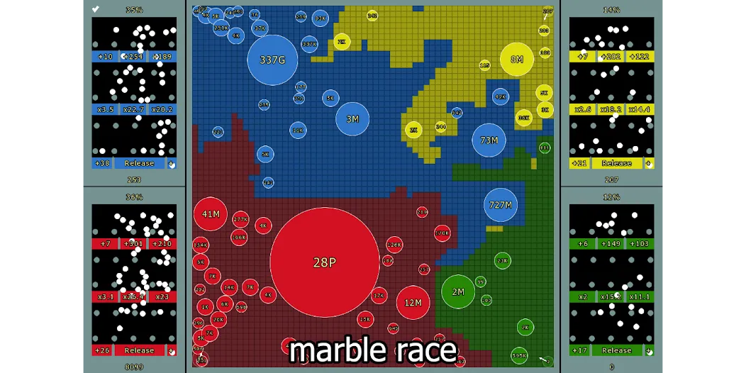 Marble Race and Territory War (Марбл Рейс и Территориальная Война) [МОД: Много денег, Монет и Все открыто] Screenshot 1
