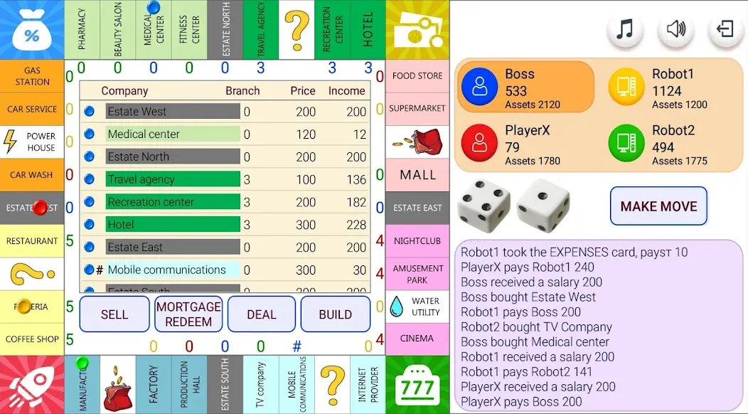 Monopolist Business Dice Board [МОД: Меню, Бесконечные монеты и Открытые уровни] Screenshot 1