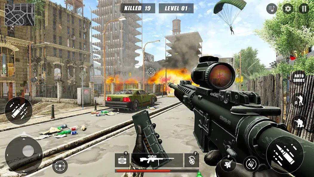 Code of Sniper 3D Gun Shooting [МОД: Все открыто, Дополнительные деньги и Меню MOD] Screenshot 2