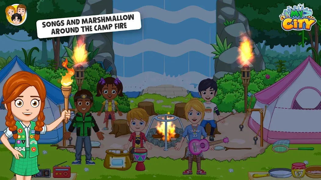 My City : Wildlife Camping (Мой город) [МОД: Много монет, Открытые уровни и Мега MOD] Screenshot 4