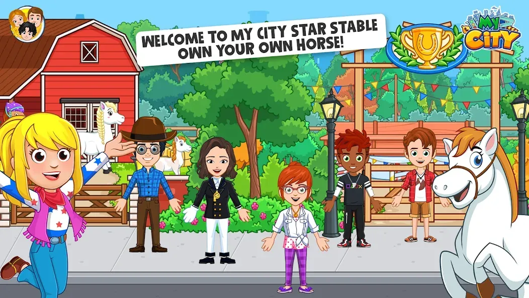 My City: Star Horse Stable (Мой город) [МОД: Меню, Бесконечные монеты и Открытые уровни] Screenshot 1