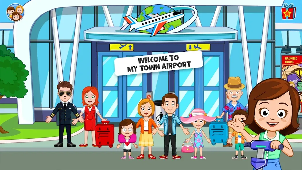 My Town Airport games for kids (Май Таун) [МОД: Много монет, Открытые уровни и Мега MOD] Screenshot 1