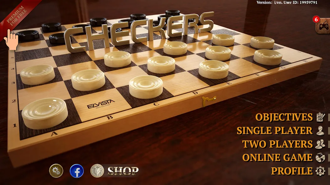 Checkers Online Elite [МОД: Много монет, Открытые уровни и Мега MOD] Screenshot 1