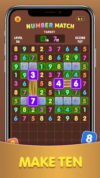 Number Match: Ten Crush Puzzle (Намбер Матч) [МОД: Много монет, Открытые уровни и Мега MOD] Screenshot 4