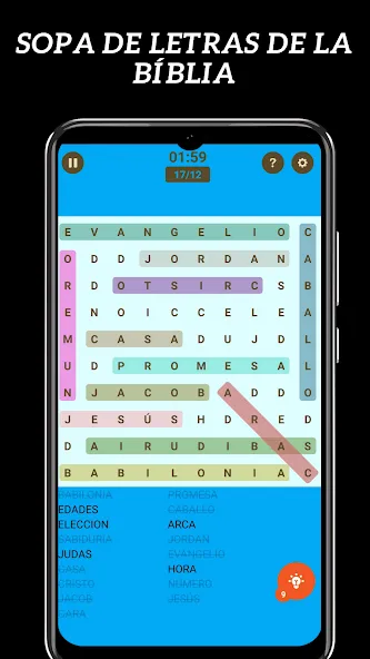 Sopa de Letras de la Bíblia [МОД: Меню, Бесконечные монеты и Открытые уровни] Screenshot 1