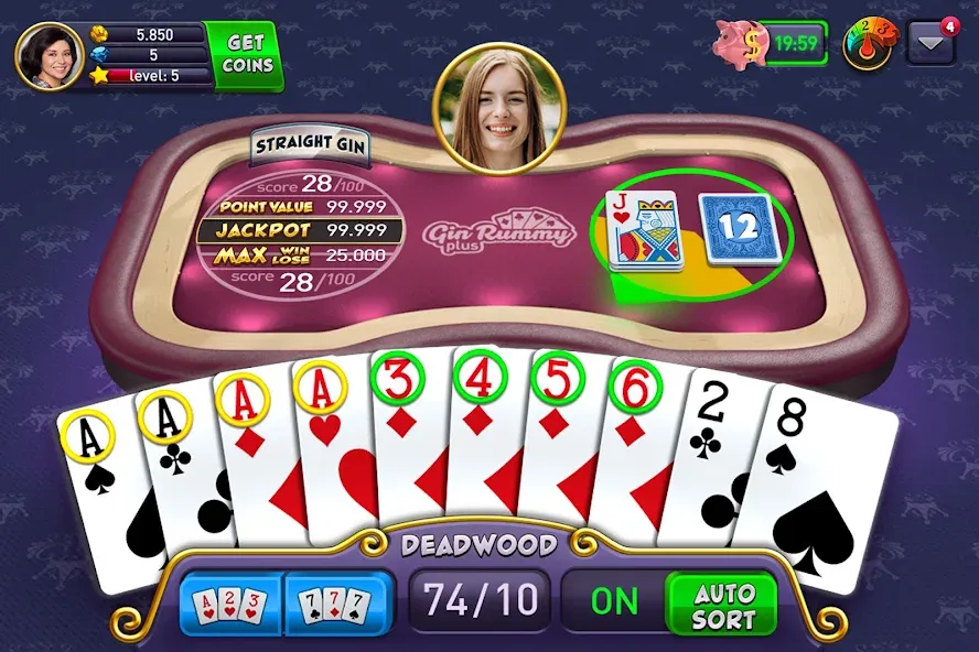 Gin Rummy Plus: Fun Card Game (Джин Рамми Плюс) [МОД: Много денег, Монет и Все открыто] Screenshot 1