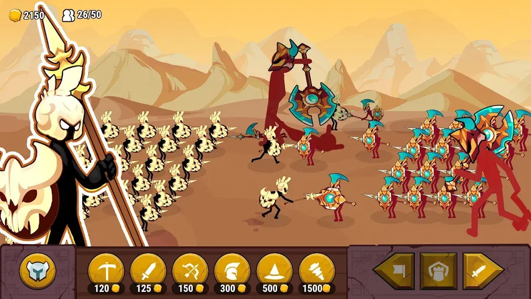 Stick of Thrones (Стикмен война) [МОД: Меню, Бесконечные монеты и Открытые уровни] Screenshot 4