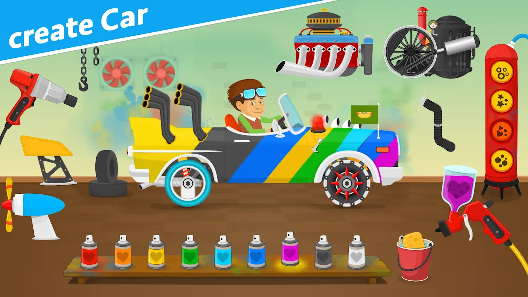 Racing car games for kids 2-5 [МОД: Деньги, Монеты и Меню MOD] Screenshot 2