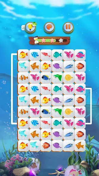 Mahjong Connect Fish World (Мацзян Коннект Рыбный Мир) [МОД: Много монет, Открытые уровни и Мега MOD] Screenshot 2