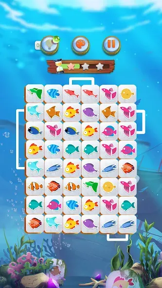 Mahjong Connect Fish World (Мацзян Коннект Рыбный Мир) [МОД: Много монет, Открытые уровни и Мега MOD] Screenshot 3