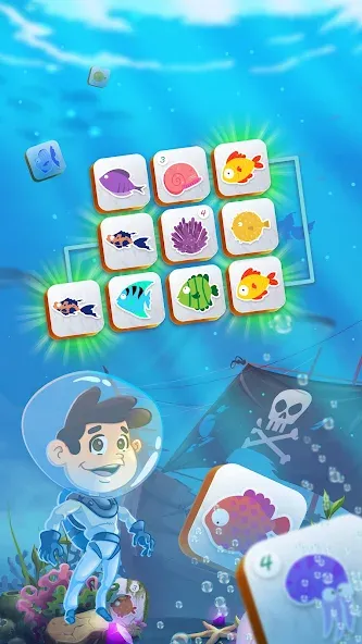Mahjong Connect Fish World (Мацзян Коннект Рыбный Мир) [МОД: Много монет, Открытые уровни и Мега MOD] Screenshot 4