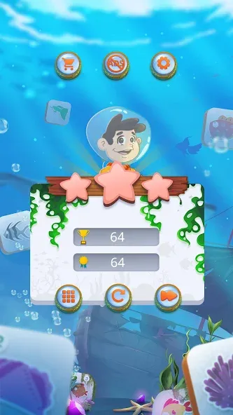 Mahjong Connect Fish World (Мацзян Коннект Рыбный Мир) [МОД: Много монет, Открытые уровни и Мега MOD] Screenshot 5