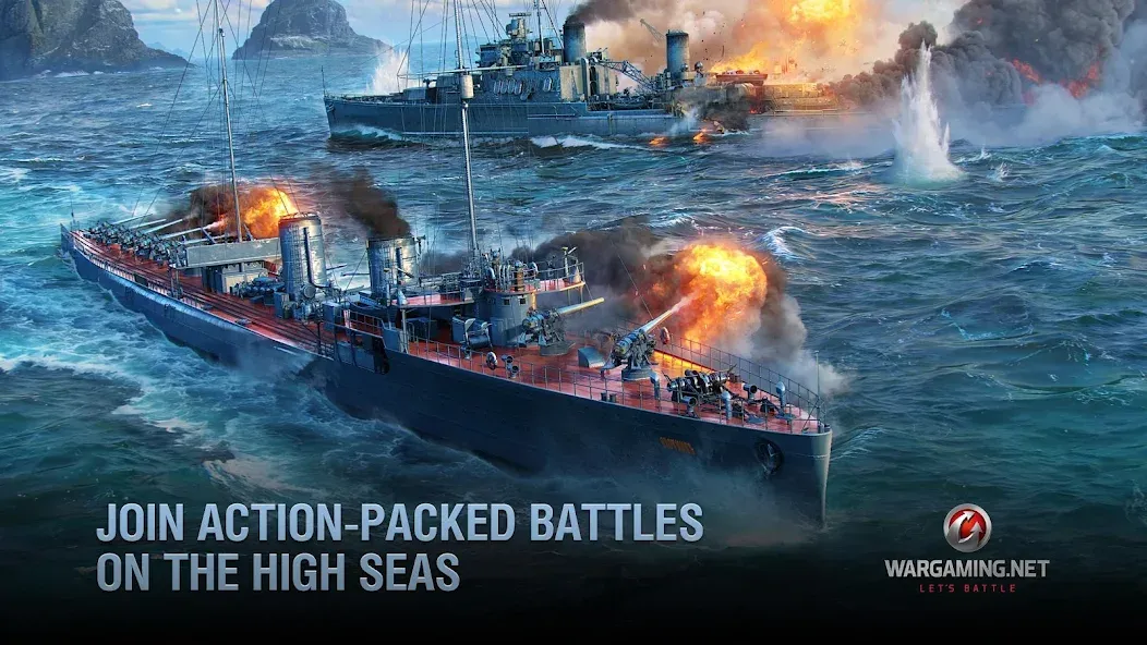 World of Warships Blitz War (Ворлд оф Варшипс Блиц Вар) [МОД: Деньги, Монеты и Меню MOD] Screenshot 2