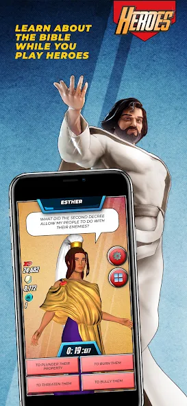 Bible Trivia Game: Heroes (Библейская игра викторина) [МОД: Бесконечные деньги, Монеты и Мега MOD] Screenshot 2