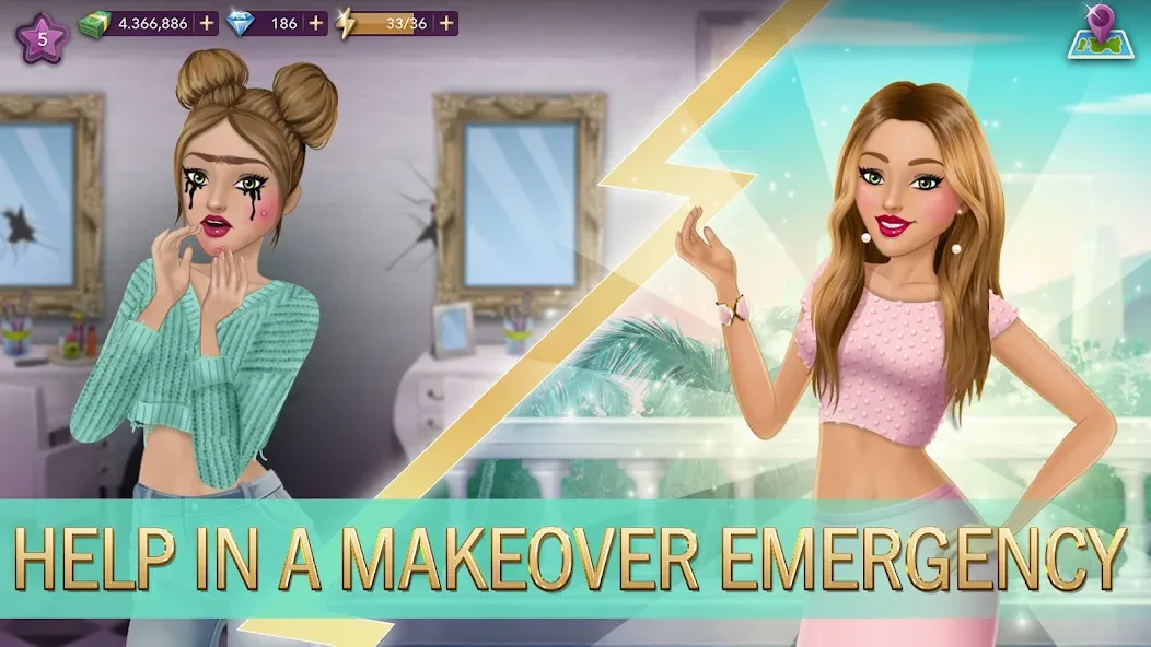 Hollywood Story®: Fashion Star (Холливуд Стори) [МОД: Меню, Бесконечные монеты и Открытые уровни] Screenshot 1
