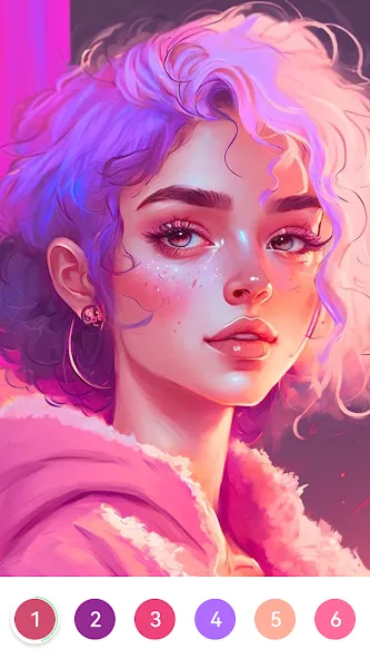 Girls Paint by Number Coloring (Девочки раскрашивают по номерам) [МОД: Меню, Бесконечные монеты и Открытые уровни] Screenshot 1