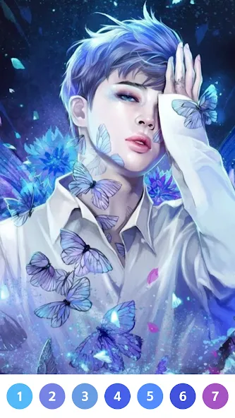 KPOP Paint by Number Coloring (КПОП Картина по номерам для раскрашивания) [МОД: Много денег, Монет и Все открыто] Screenshot 1