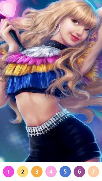 KPOP Paint by Number Coloring (КПОП Картина по номерам для раскрашивания) [МОД: Много денег, Монет и Все открыто] Screenshot 3
