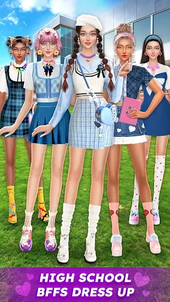 College Dress Up for Girls (Капель Макеовер) [МОД: Меню, Бесконечные монеты и Открытые уровни] Screenshot 1