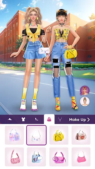 College Dress Up for Girls (Капель Макеовер) [МОД: Меню, Бесконечные монеты и Открытые уровни] Screenshot 5