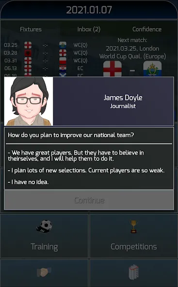 True Football National Manager (Тру Футбол Национальный Менеджер) [МОД: Много монет, Открытые уровни и Мега MOD] Screenshot 2