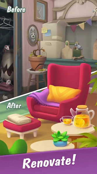 Merge Hotel Empire: Design (Мердж Отель Импайр) [МОД: Много денег, Монет и Все открыто] Screenshot 1