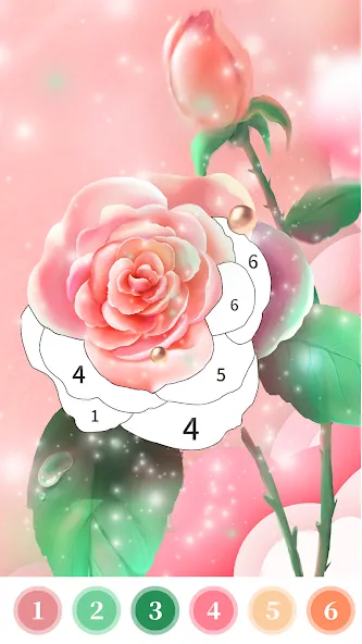 Rose Coloring Book Color Games [МОД: Меню, Бесконечные монеты и Открытые уровни] Screenshot 1