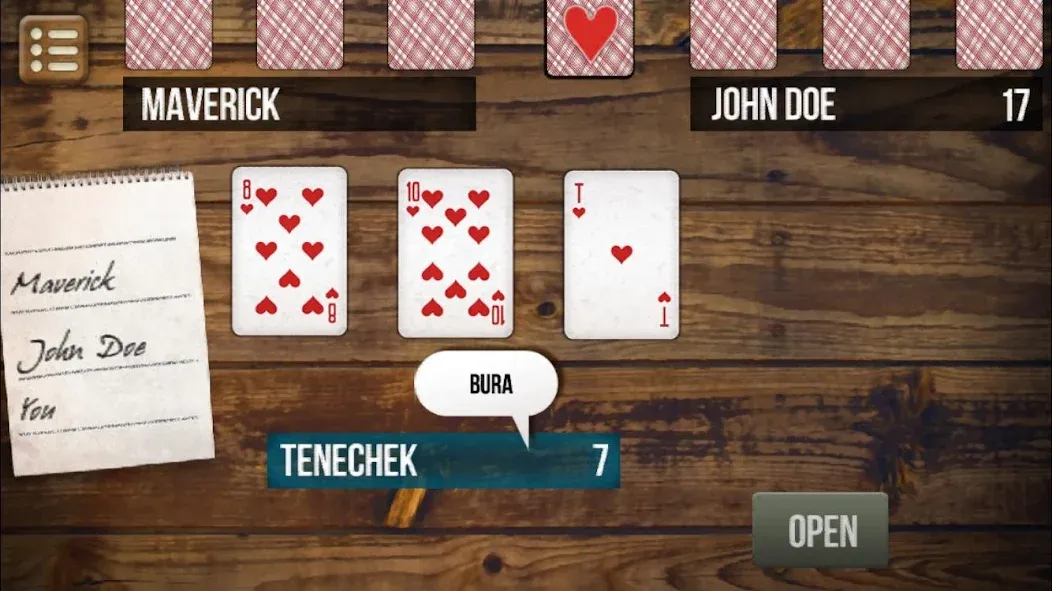 Burkozel (Bura) the card game [МОД: Все открыто, Дополнительные деньги и Меню MOD] Screenshot 3