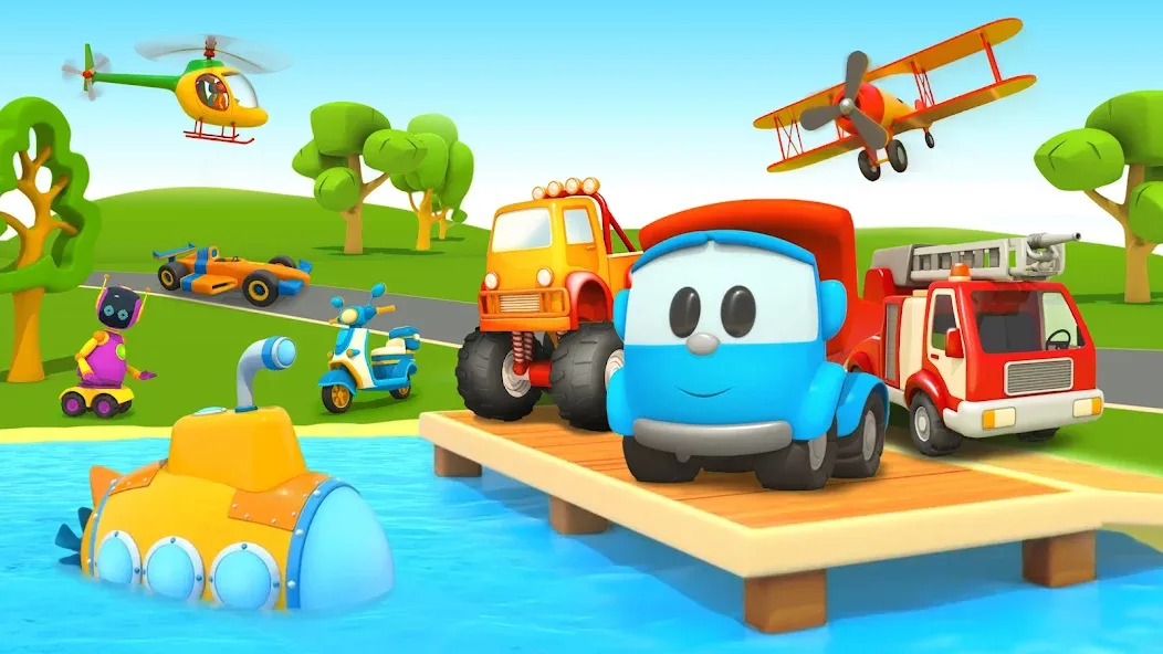 Leo 2: Puzzles & Cars for Kids [МОД: Все открыто, Дополнительные деньги и Меню MOD] Screenshot 1