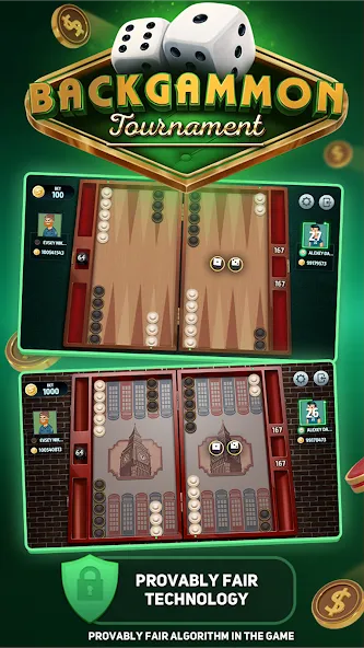 Backgammon Tournament [МОД: Бесконечные деньги, Монеты и Мега MOD] Screenshot 1